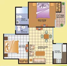 2BHK + 2 Toilet